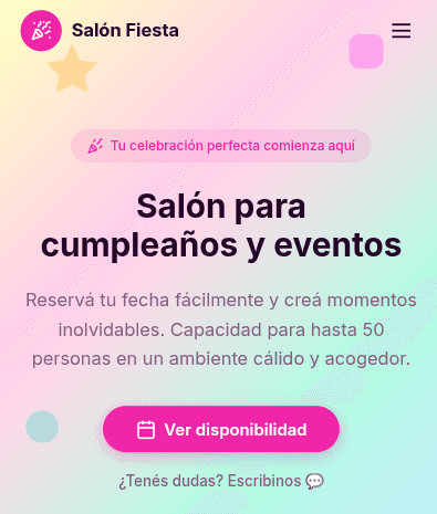 Vista de Conecta eventos